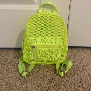 Forever 21 mesh neon lime/yellow backpack bag